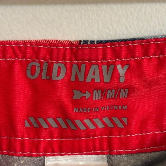 Men's Old Navy 9.5" Board Shorts Medium Plaid Pattern Blue - Picture 3 of 3